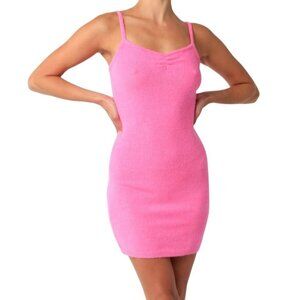 Olivaceous Sleeveless Cami Knit Sweater Mini Dress Pink Size Large NWT